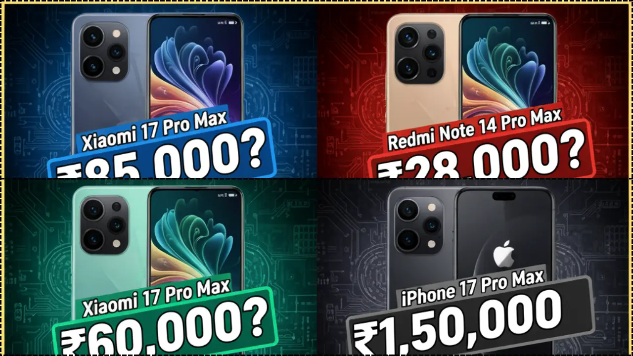 Xiaomi 17 प्रो मैक्स की कीमत कितनी है? Redmi Note 14 Pro Max की कीमत कितनी है? Xiaomi 17 प्रो की कीमत क्या है? आईफोन 17 प्रो मैक्स की कीमत कितनी है?